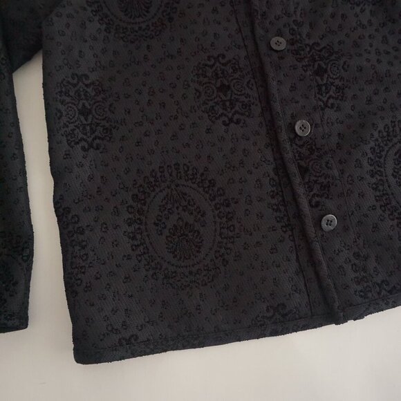 Vintage Christopher Banks Black Orange Fall Leaves Tapestry Blazer Reversible M - Picture 8 of 10